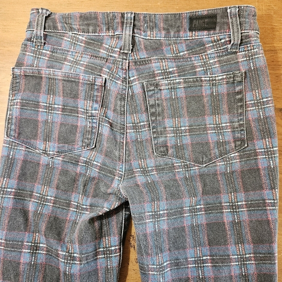 Paige Huxton Ankle Jeans Black Atlantic Tartan Plaid Size 27 - Picture 11 of 12